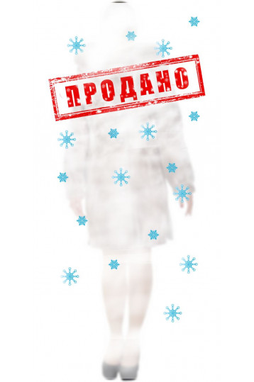 Карамельная мутоновая шуба с капюшоном из песца